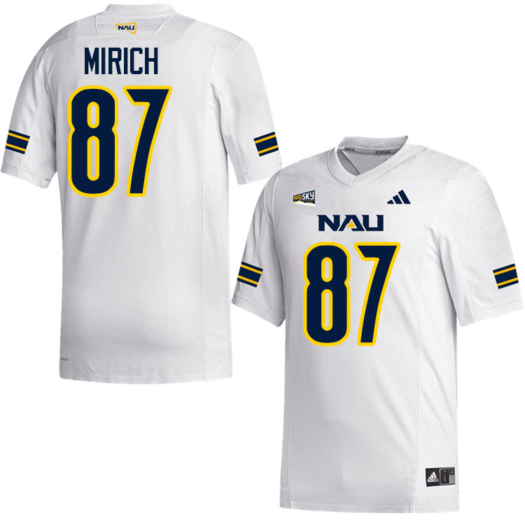 Northern Arizona Lumberjacks #87 Rex Mirich College Football Jerseys,Uniforms Stitched-White